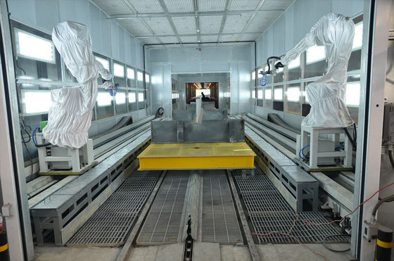 Linia do malowania profili stalowych Linia do produkcji farb do robotów Transport z wózkiem